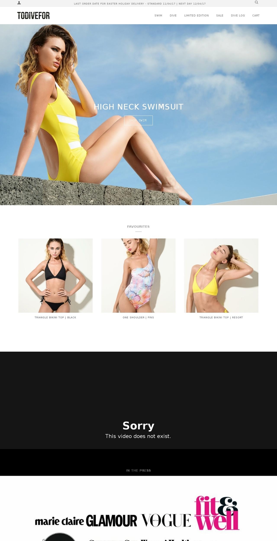 todivefor.com shopify website screenshot