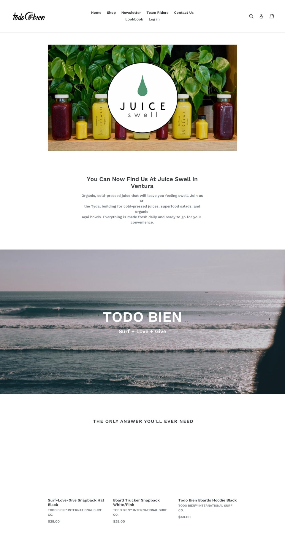 todobiensurf.com — Shopify storefront screenshot