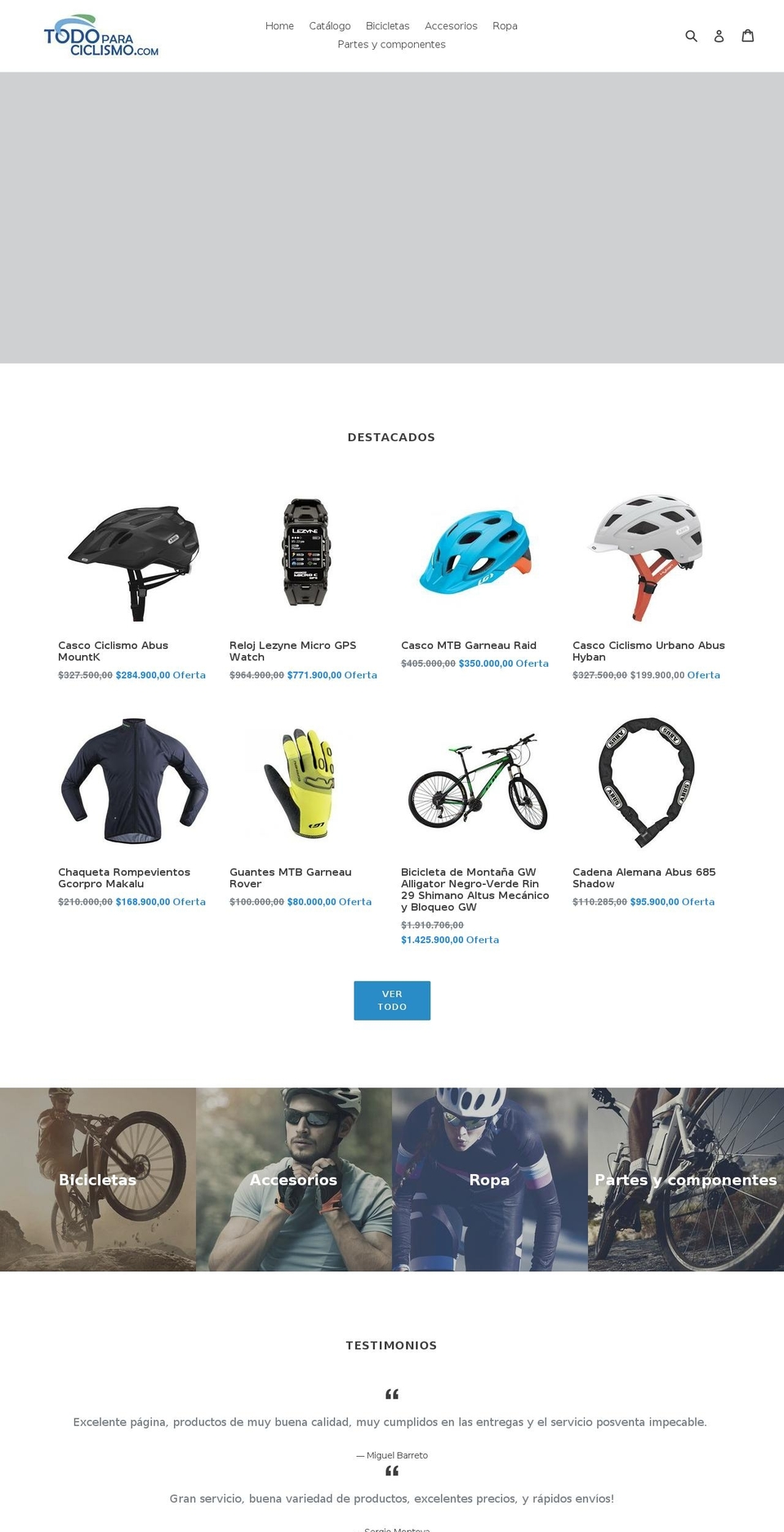 todoparaciclismo.com shopify website screenshot