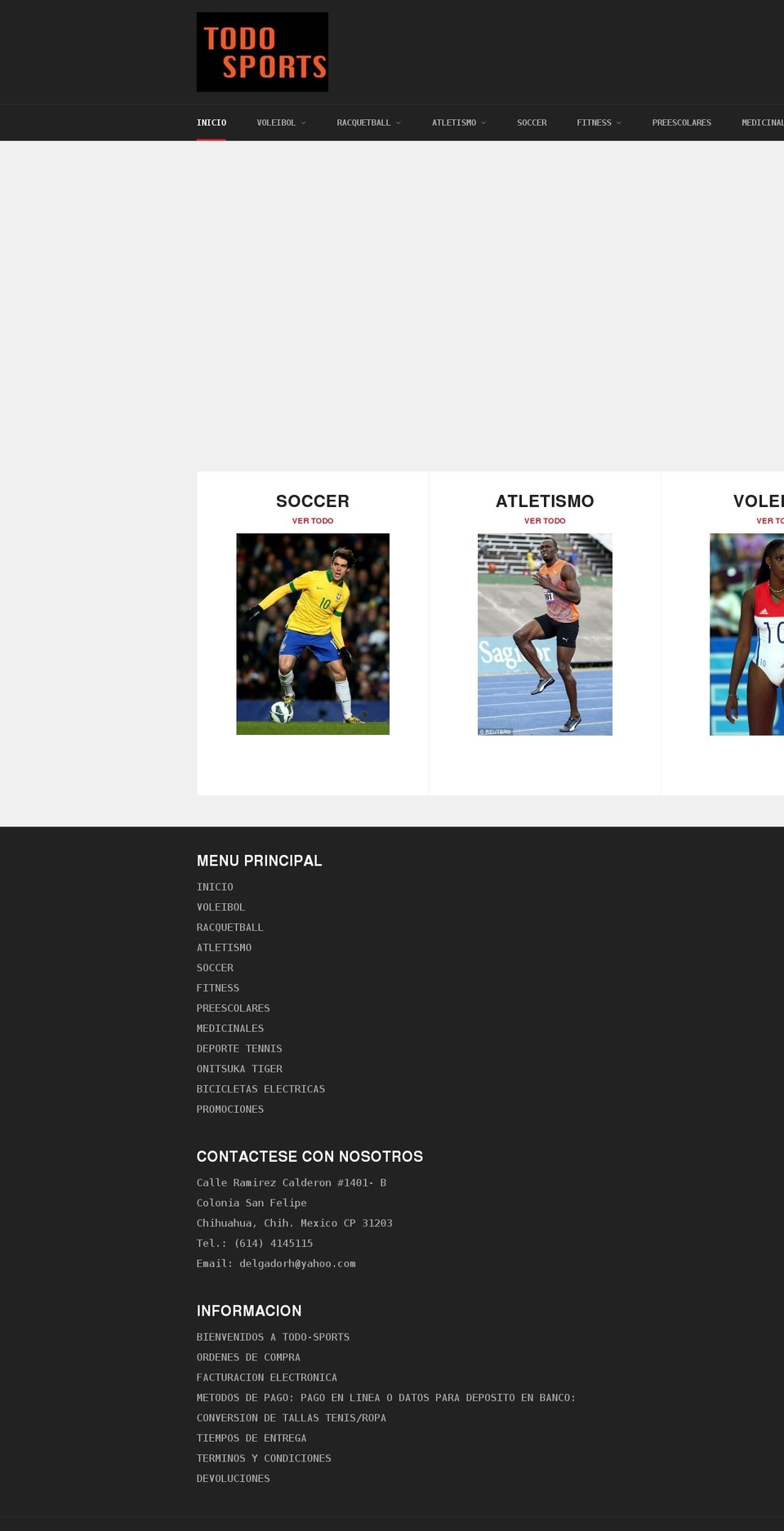 todosports.com.mx shopify website screenshot