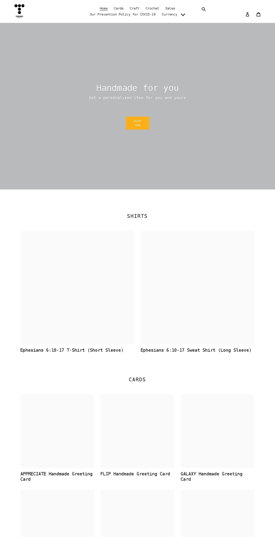 todsey.com shopify website screenshot