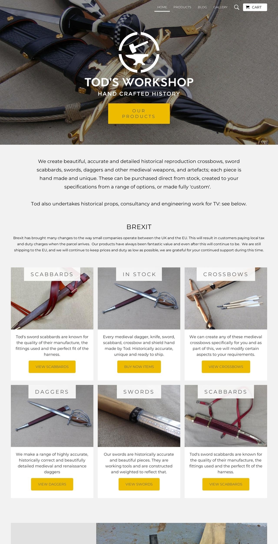 todsworkshops.com — Shopify storefront screenshot