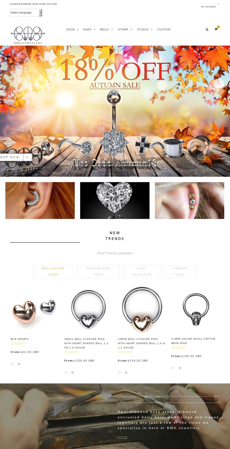 toe-rings.co.uk shopify website screenshot