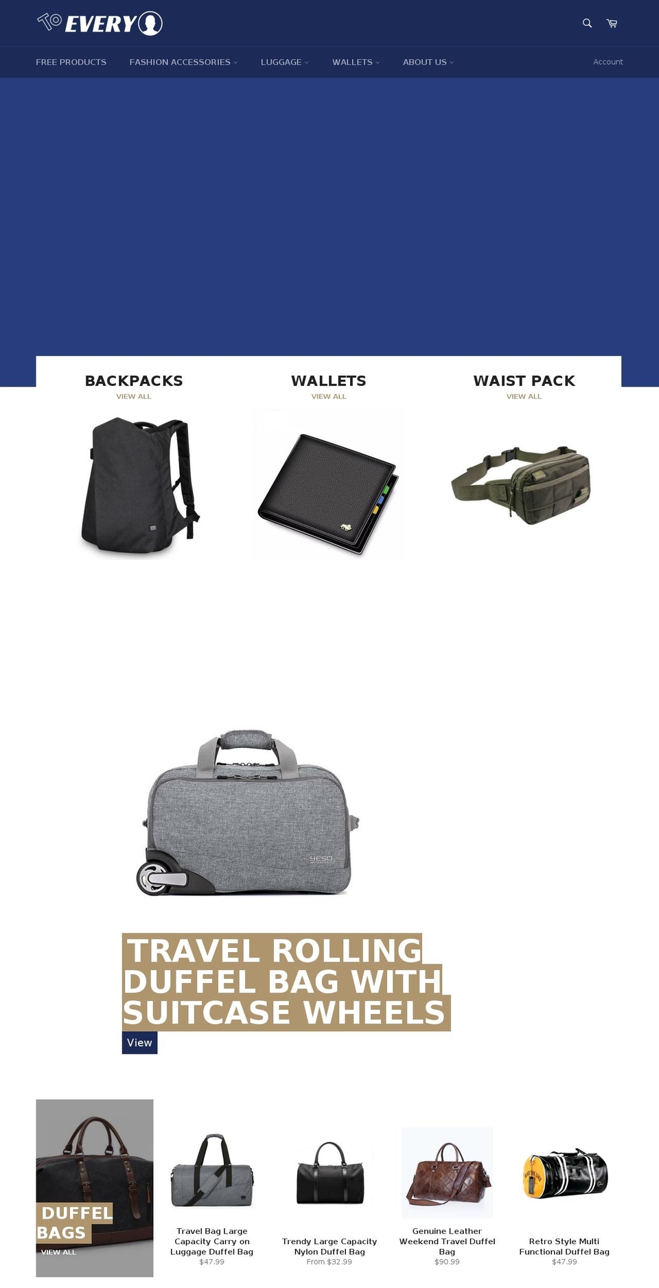 toeveryman.com — Shopify storefront screenshot