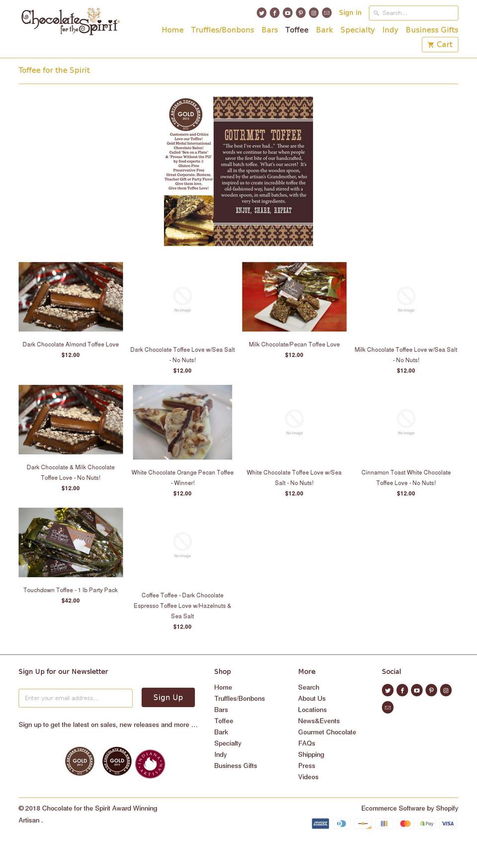 toffeeforthespirit.com — Shopify storefront screenshot
