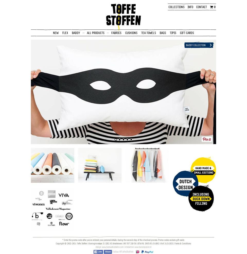 toffestoffen.nl shopify website screenshot