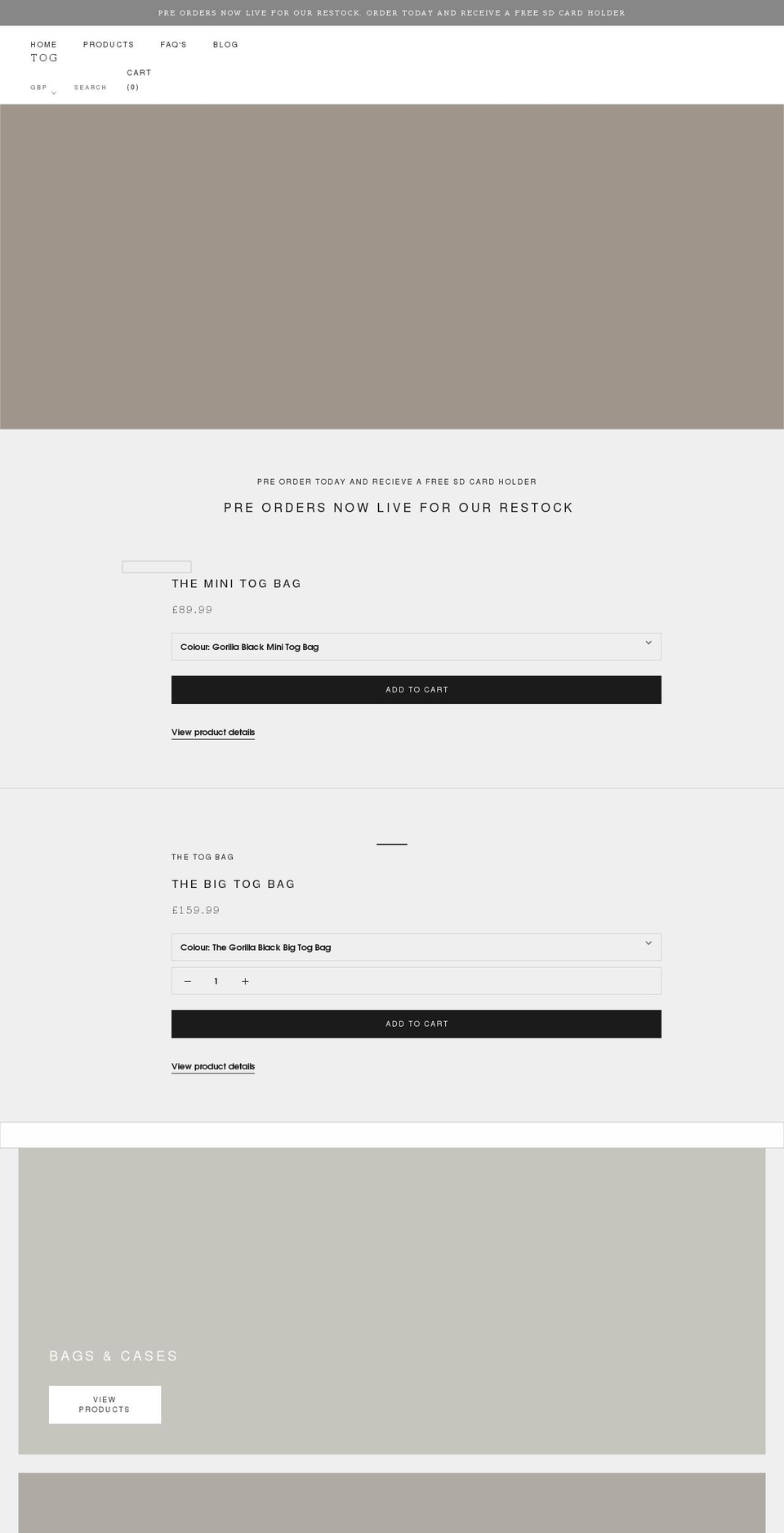 togldn.com shopify website screenshot