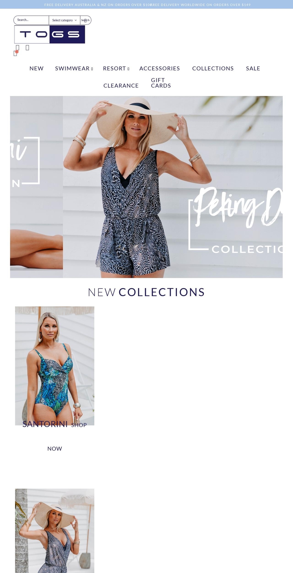 togsswimwear.co.nz shopify website screenshot