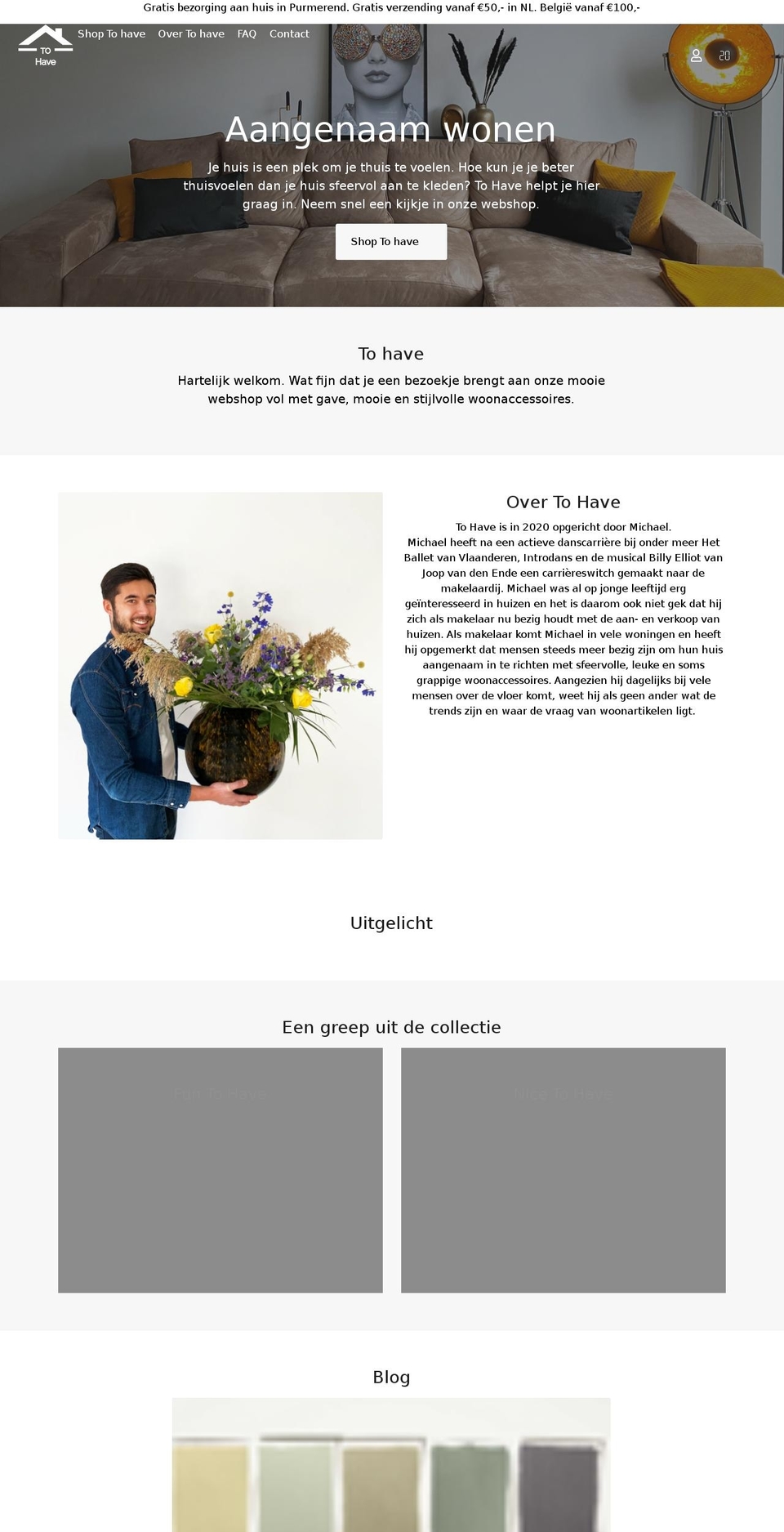 tohave.nl shopify website screenshot