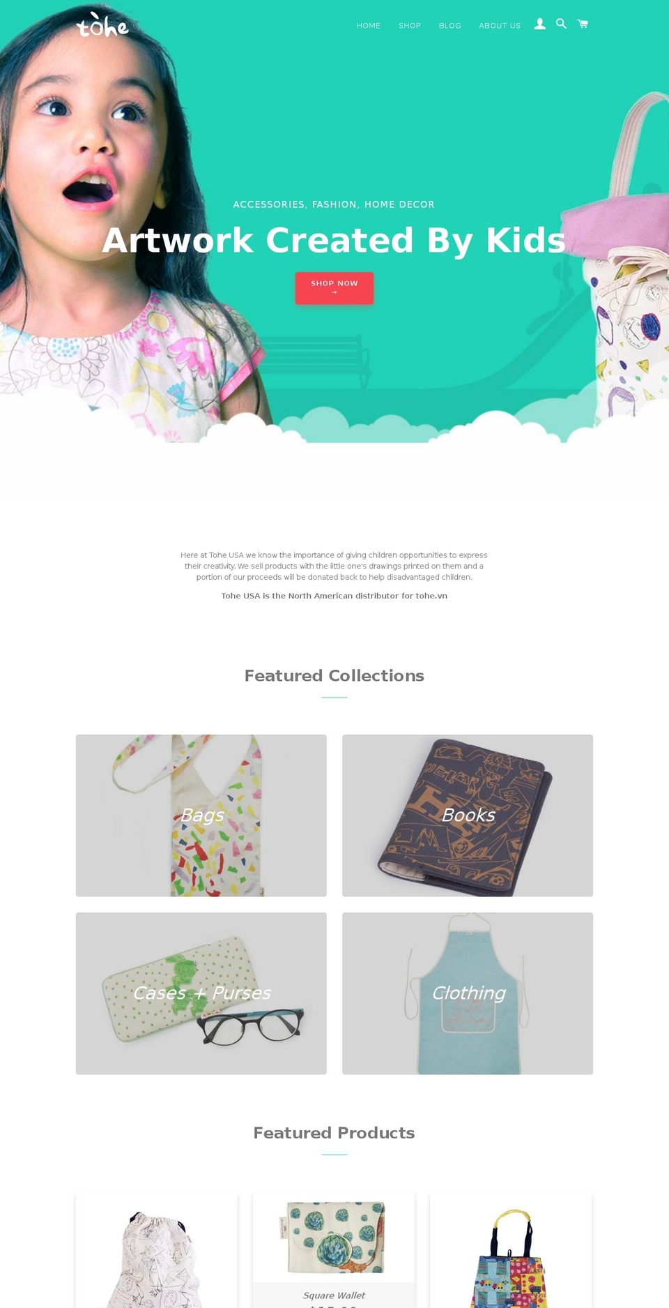 tohe-usa.com — Shopify storefront screenshot