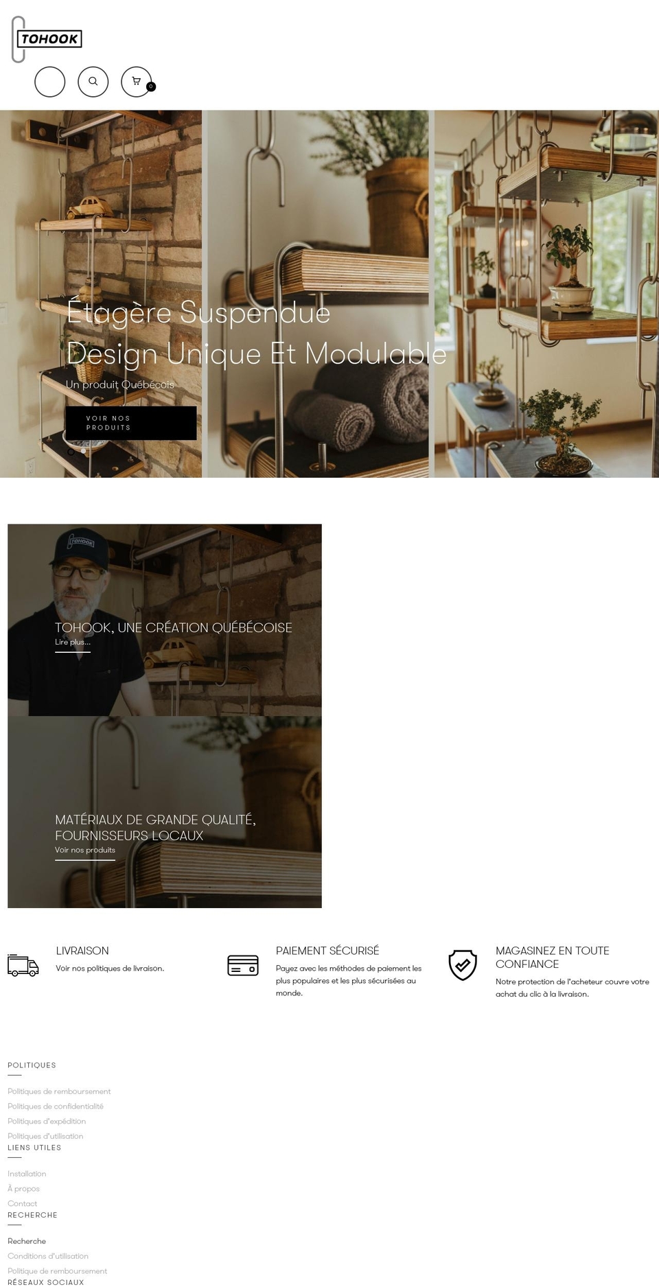 Flozen-home Shopify theme site example tohook.com