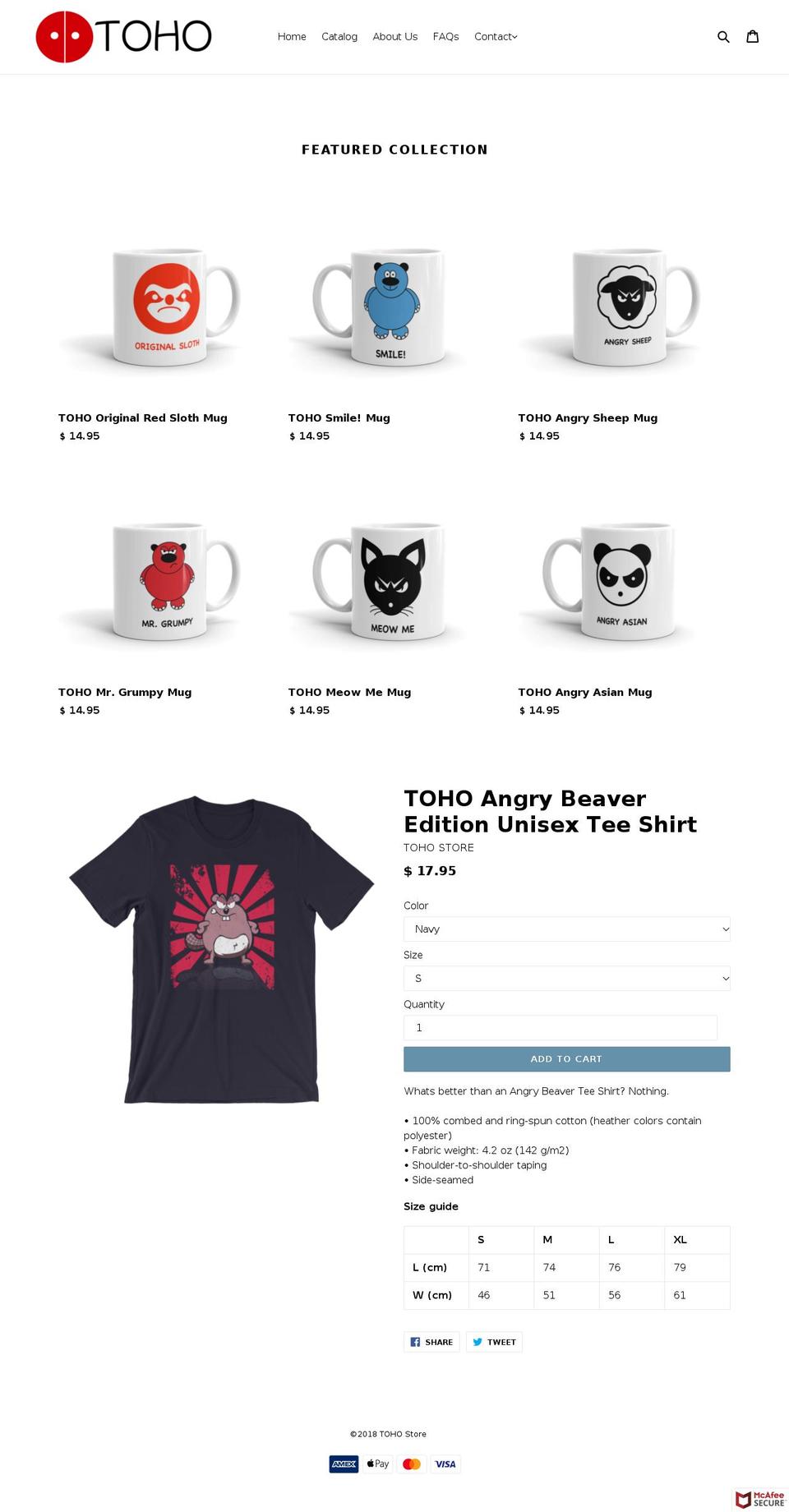 tohostore.com shopify website screenshot