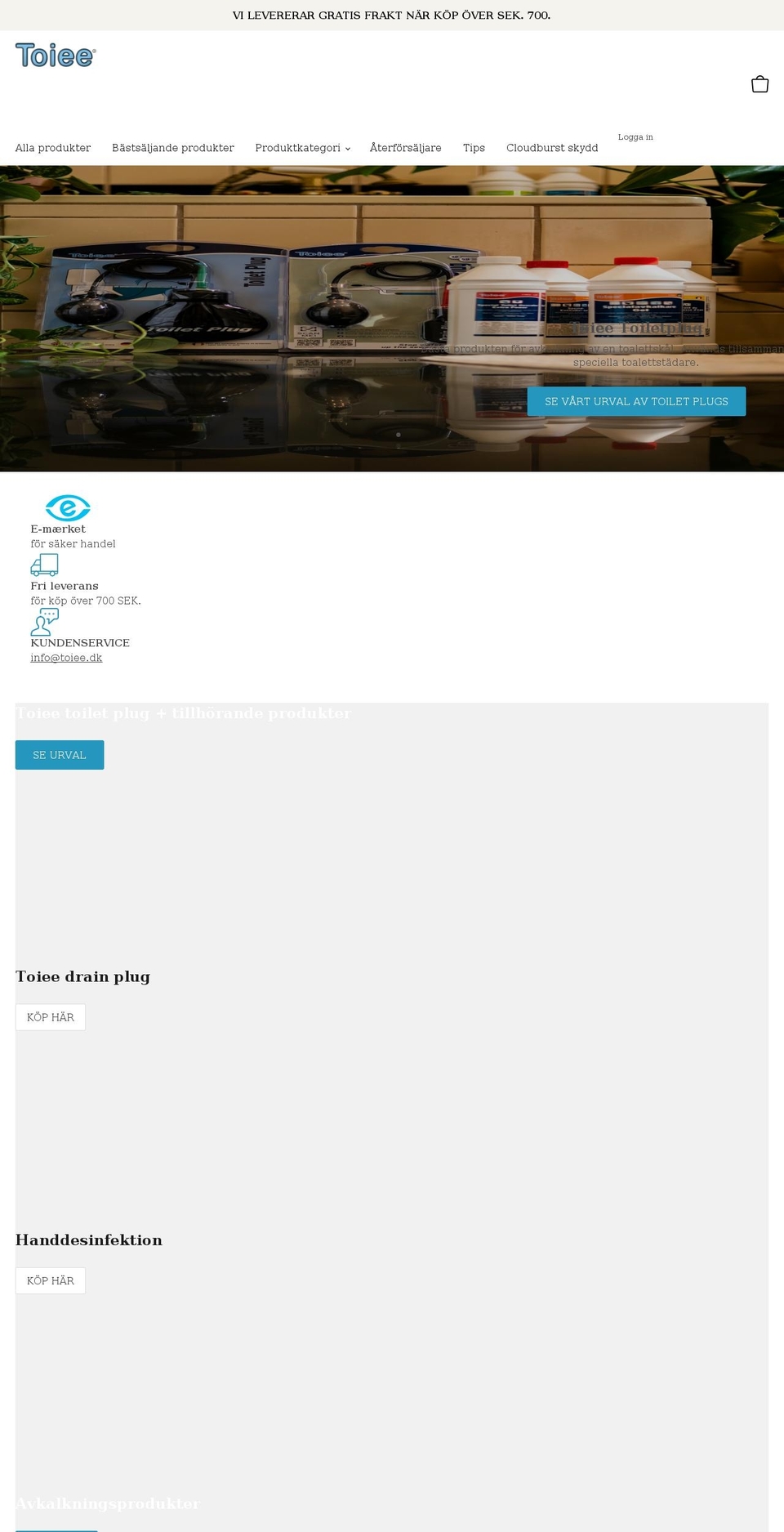 toiee.se shopify website screenshot