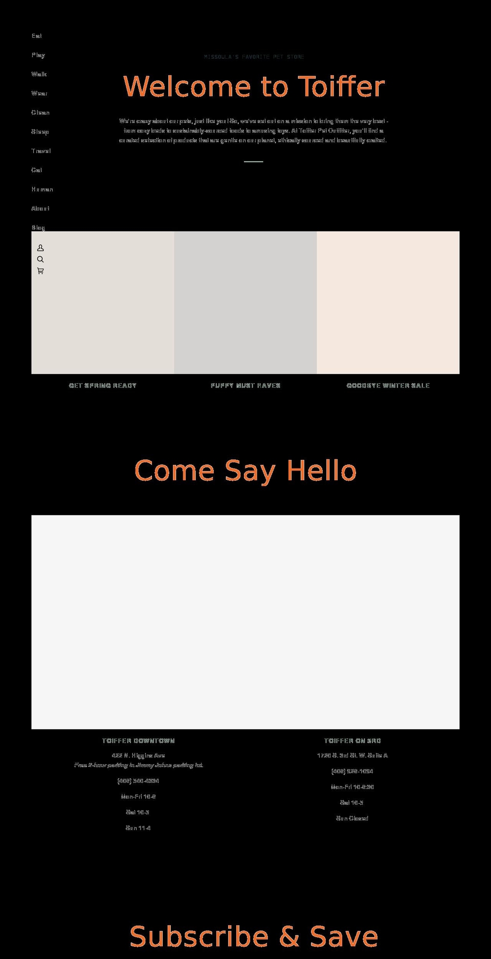 toiffer.com shopify website screenshot