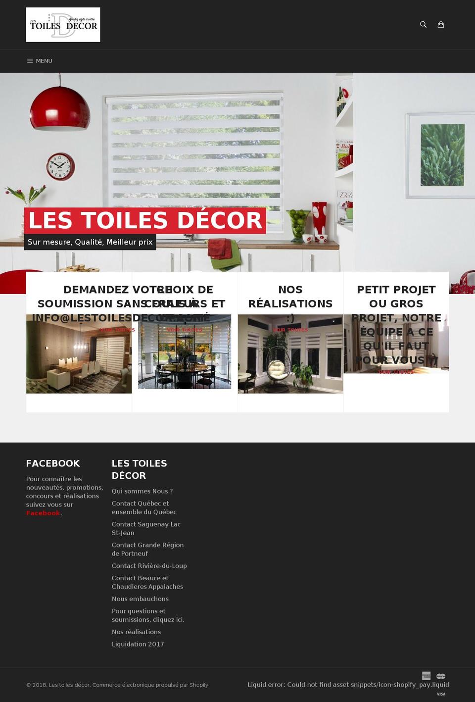 toilesdecor.com shopify website screenshot