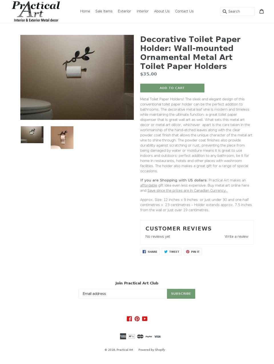 toiletpaperholder.net shopify website screenshot