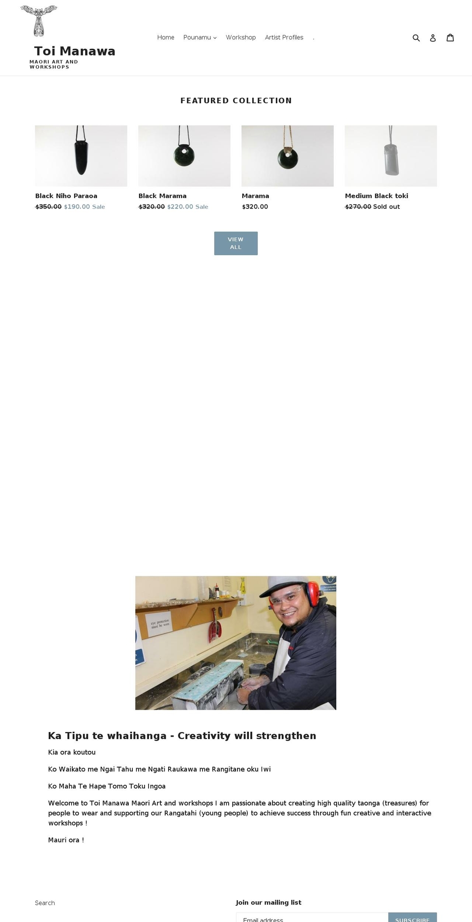 toimanawa.com — Shopify storefront screenshot