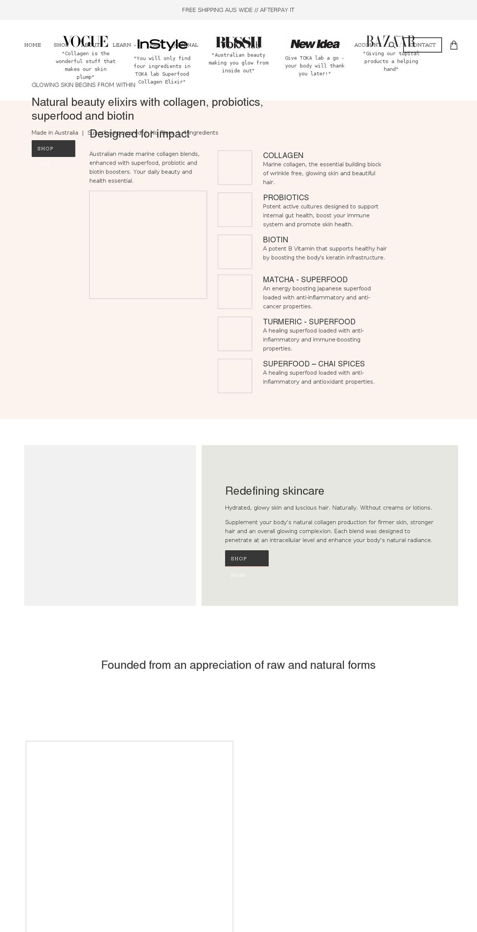 tokalab.com shopify website screenshot