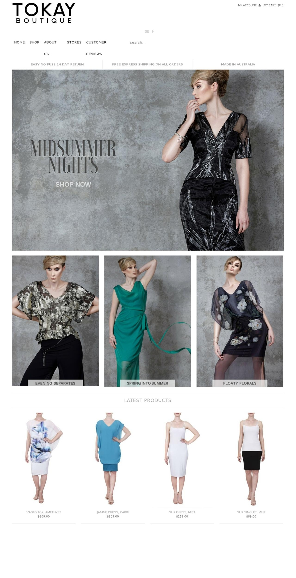 tokayboutique.com shopify website screenshot