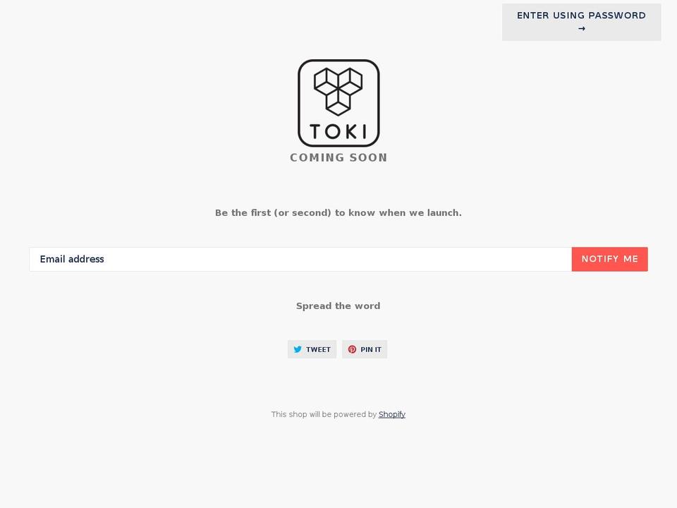 toki.be shopify website screenshot