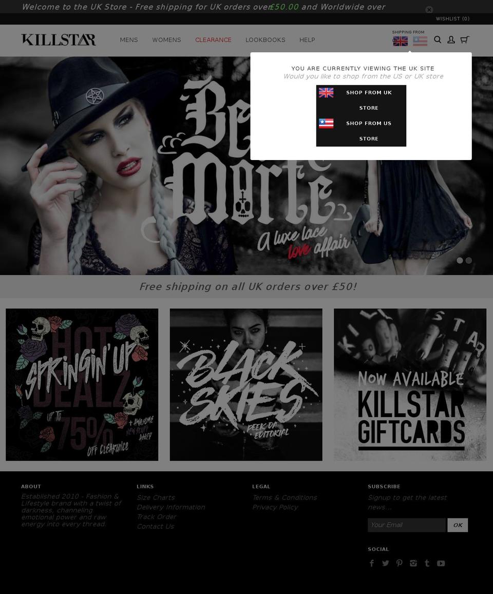 tokillastar.com shopify website screenshot