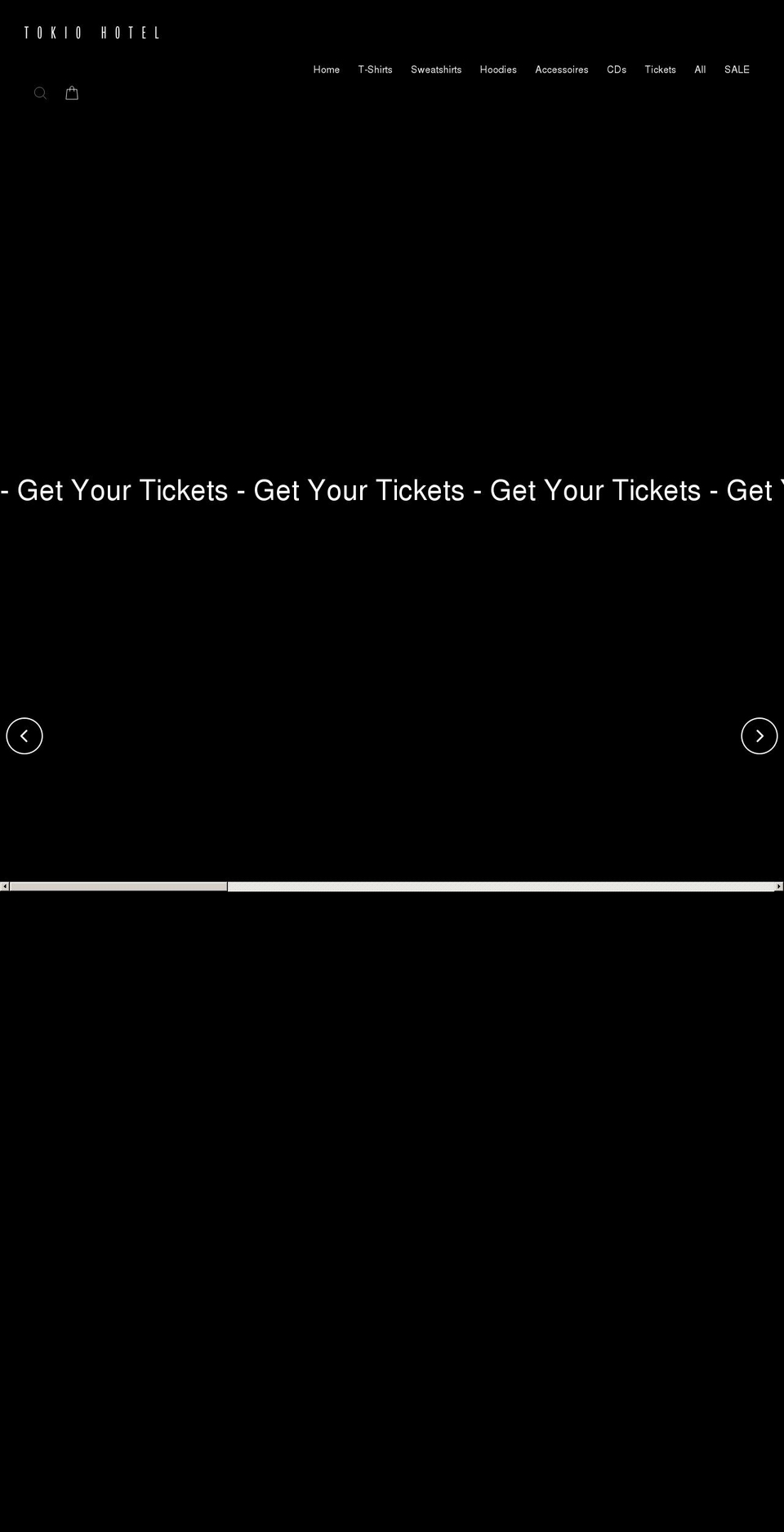 tokio-hotel-tourshop.com shopify website screenshot