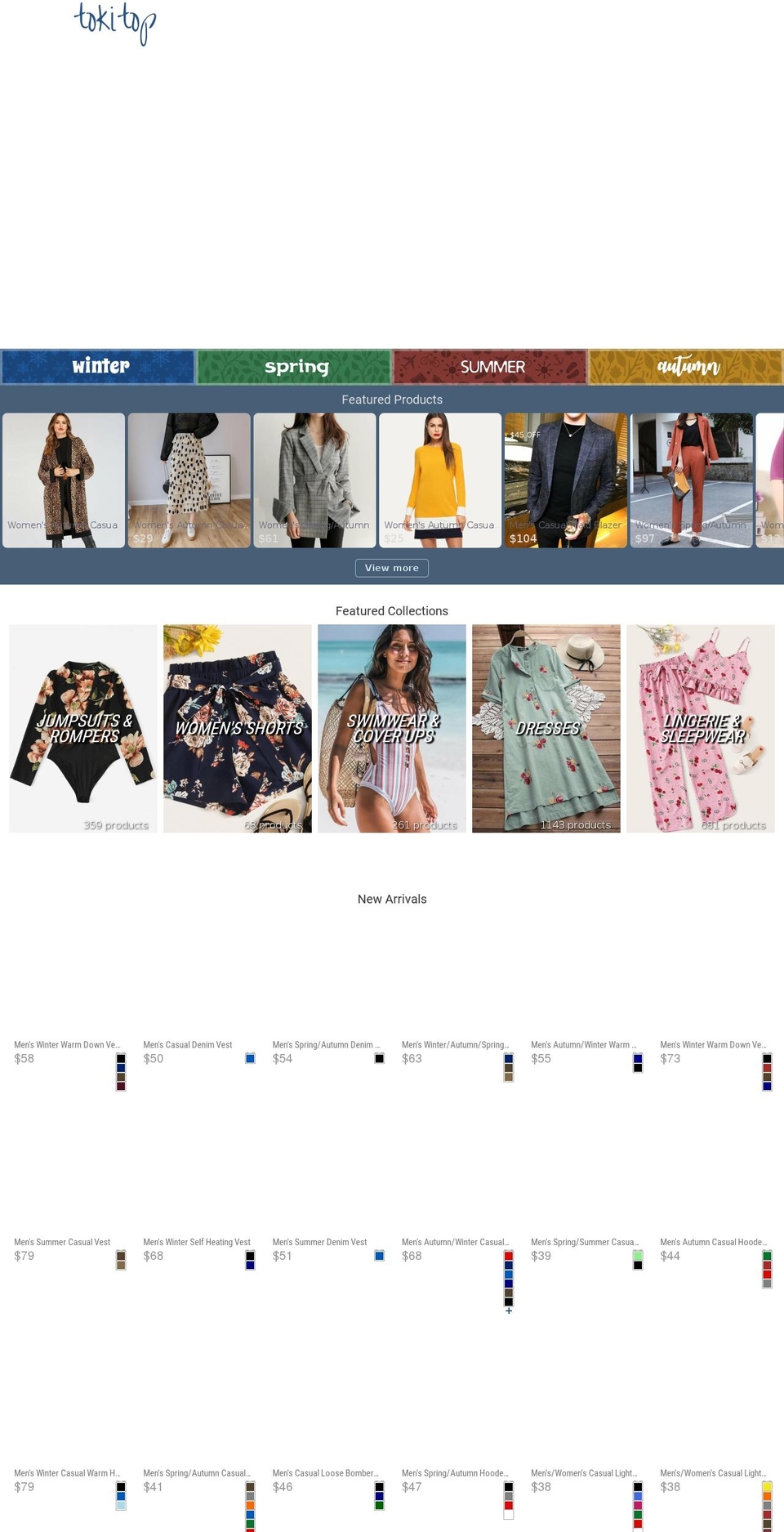 tokitop.com shopify website screenshot