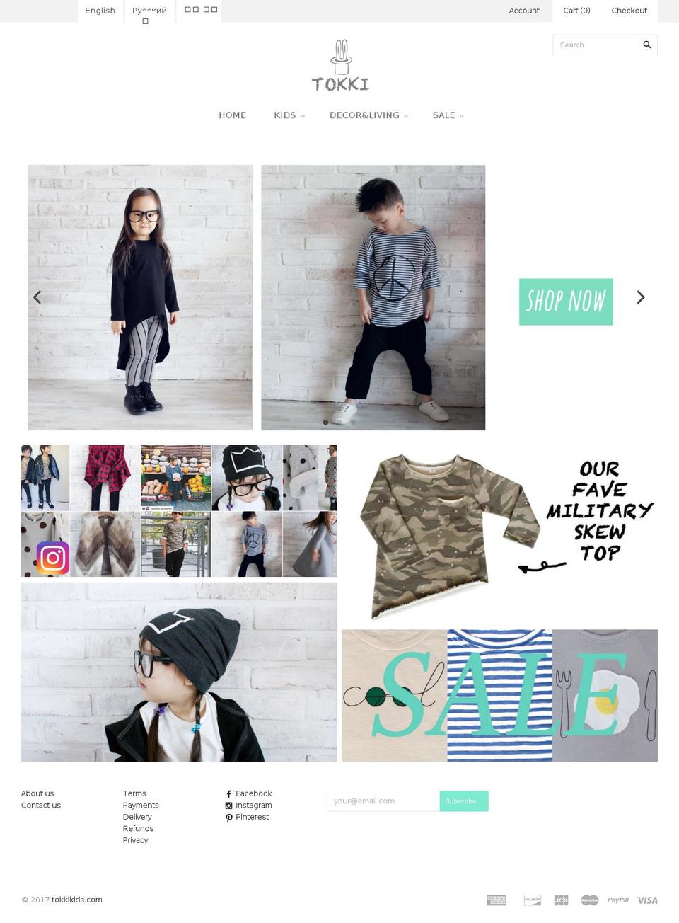 tokkikids.com shopify website screenshot