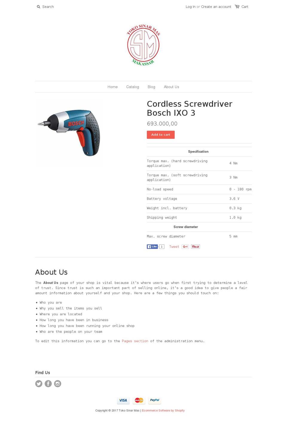 tokosinarmas.com shopify website screenshot