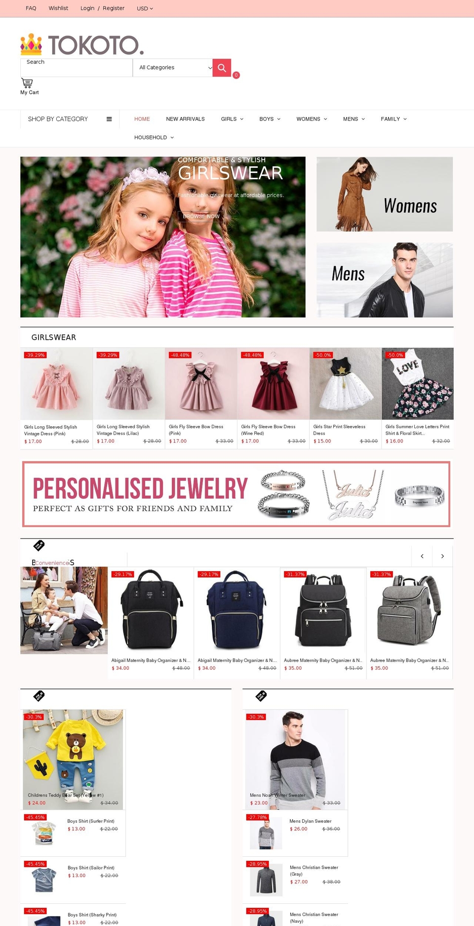tokoto.com — Shopify storefront screenshot