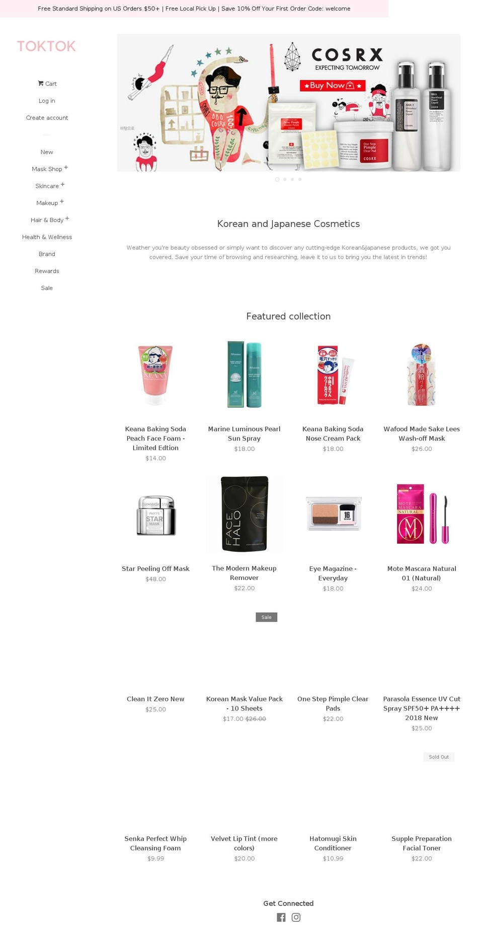 toktokbeauty.com shopify website screenshot