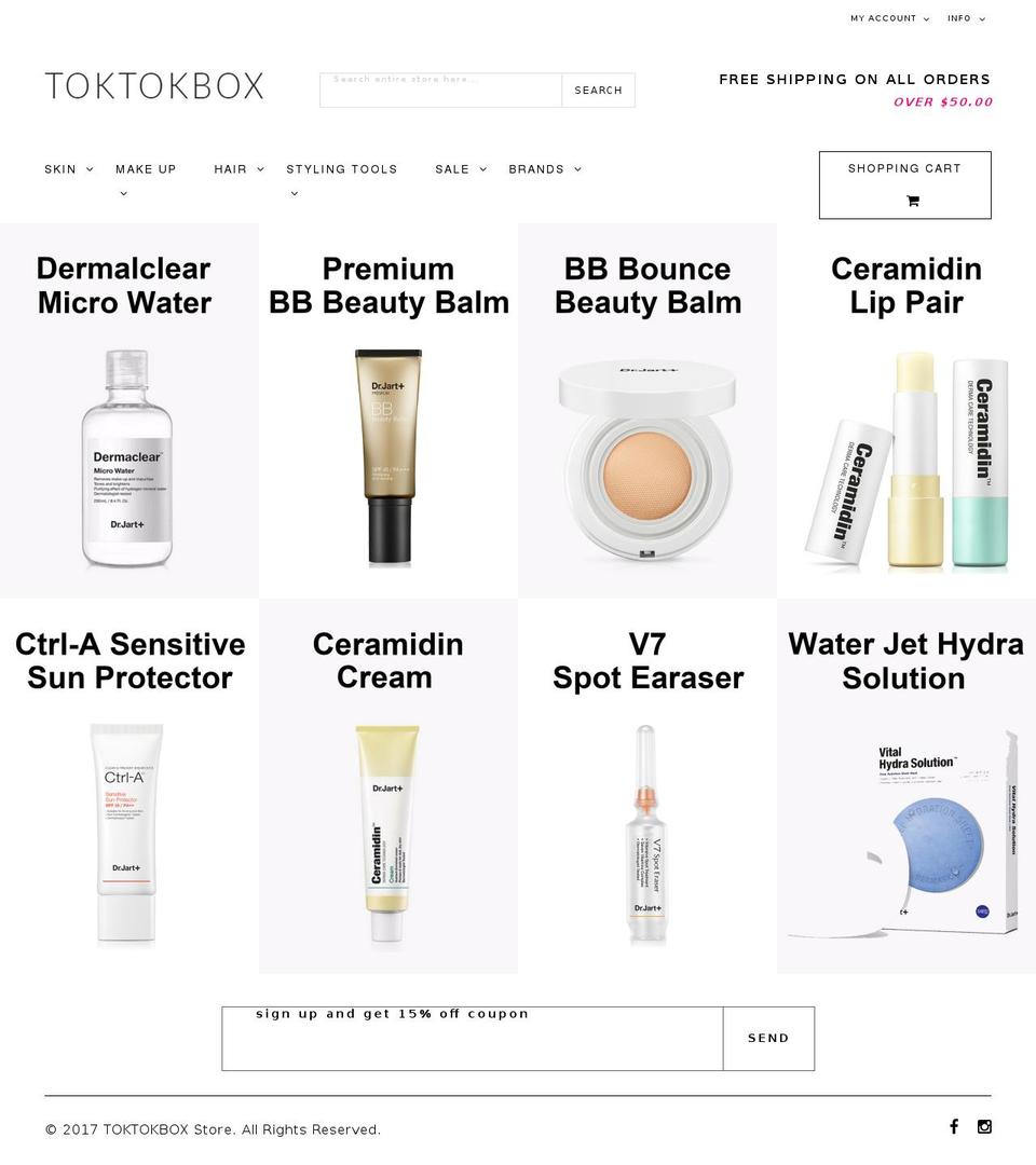 toktokbox.com shopify website screenshot