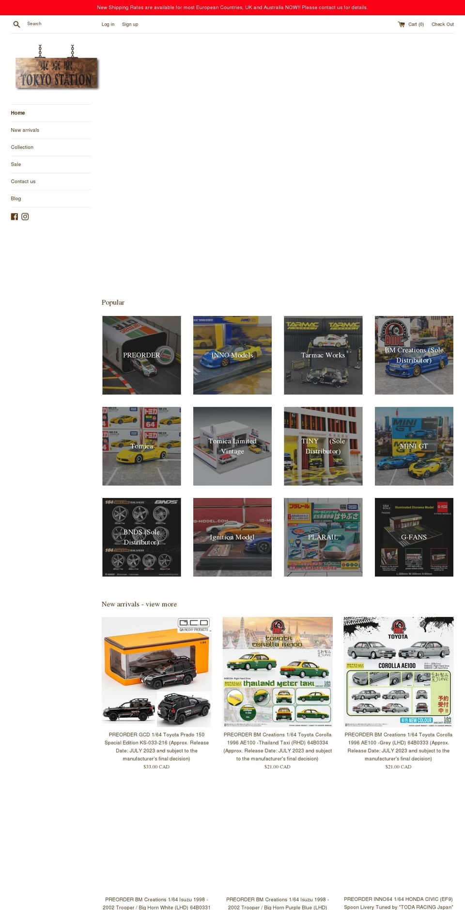 tokyo-station.ca shopify website screenshot