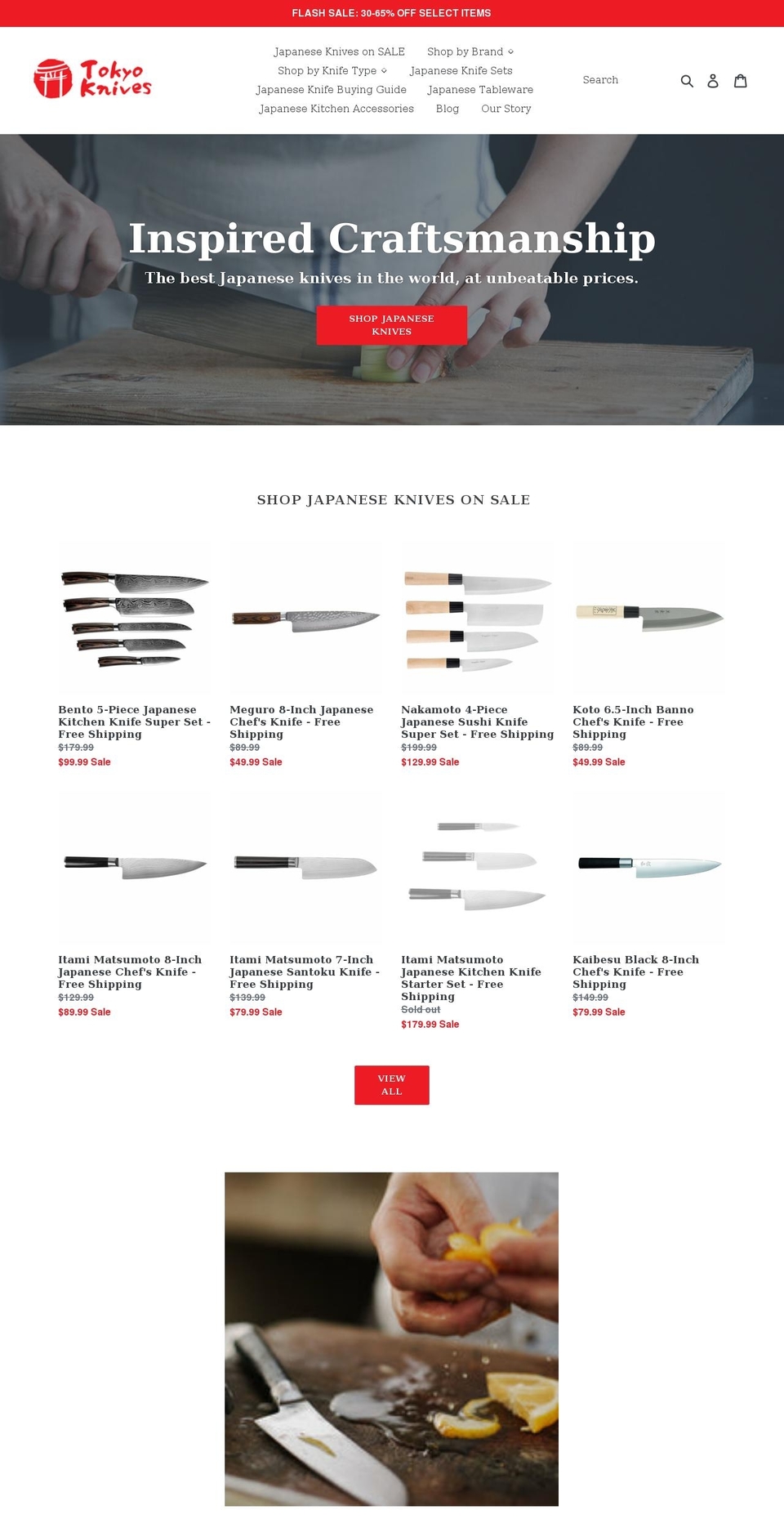 tokyoknives.com — Shopify storefront screenshot