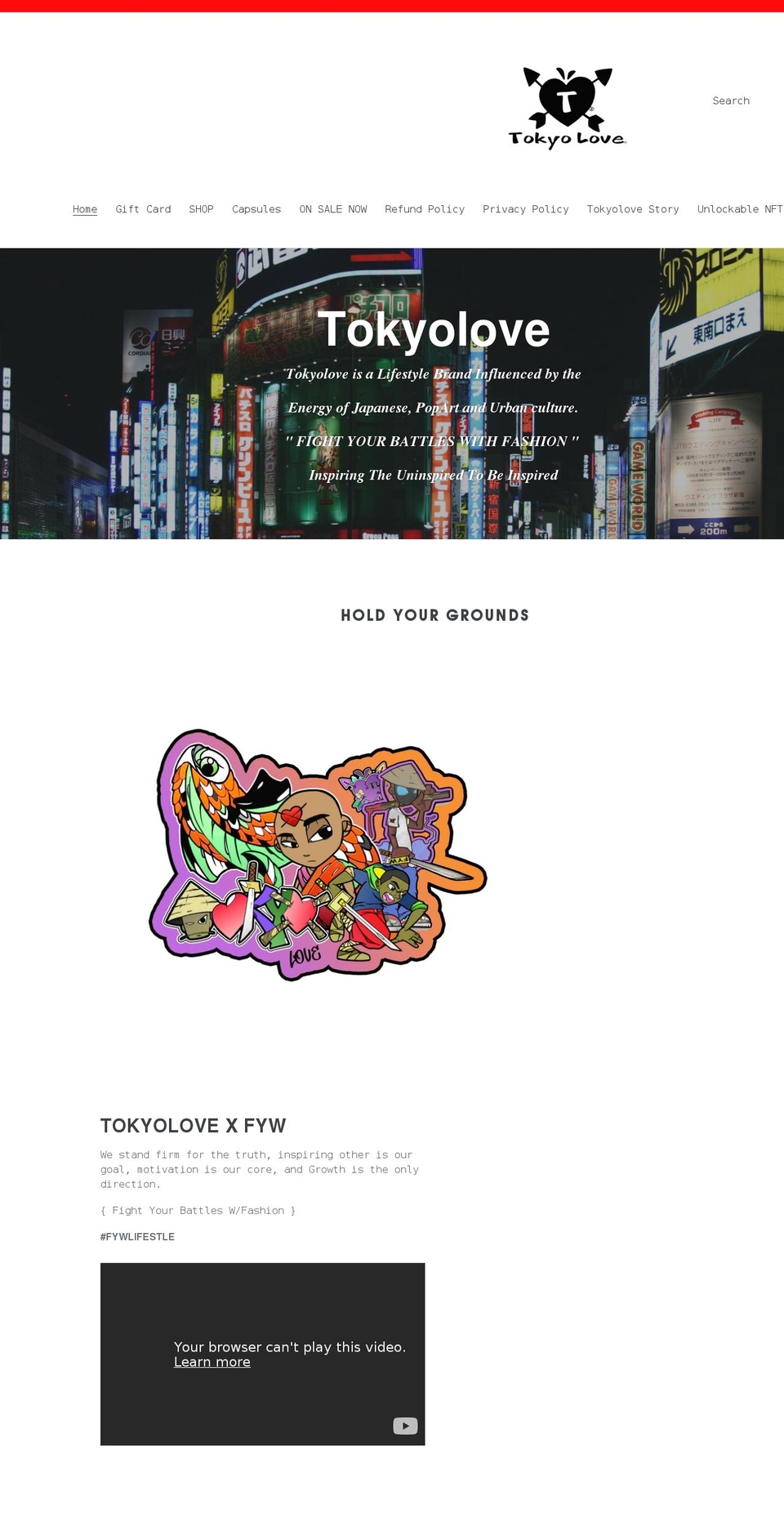 tokyoloves.com shopify website screenshot