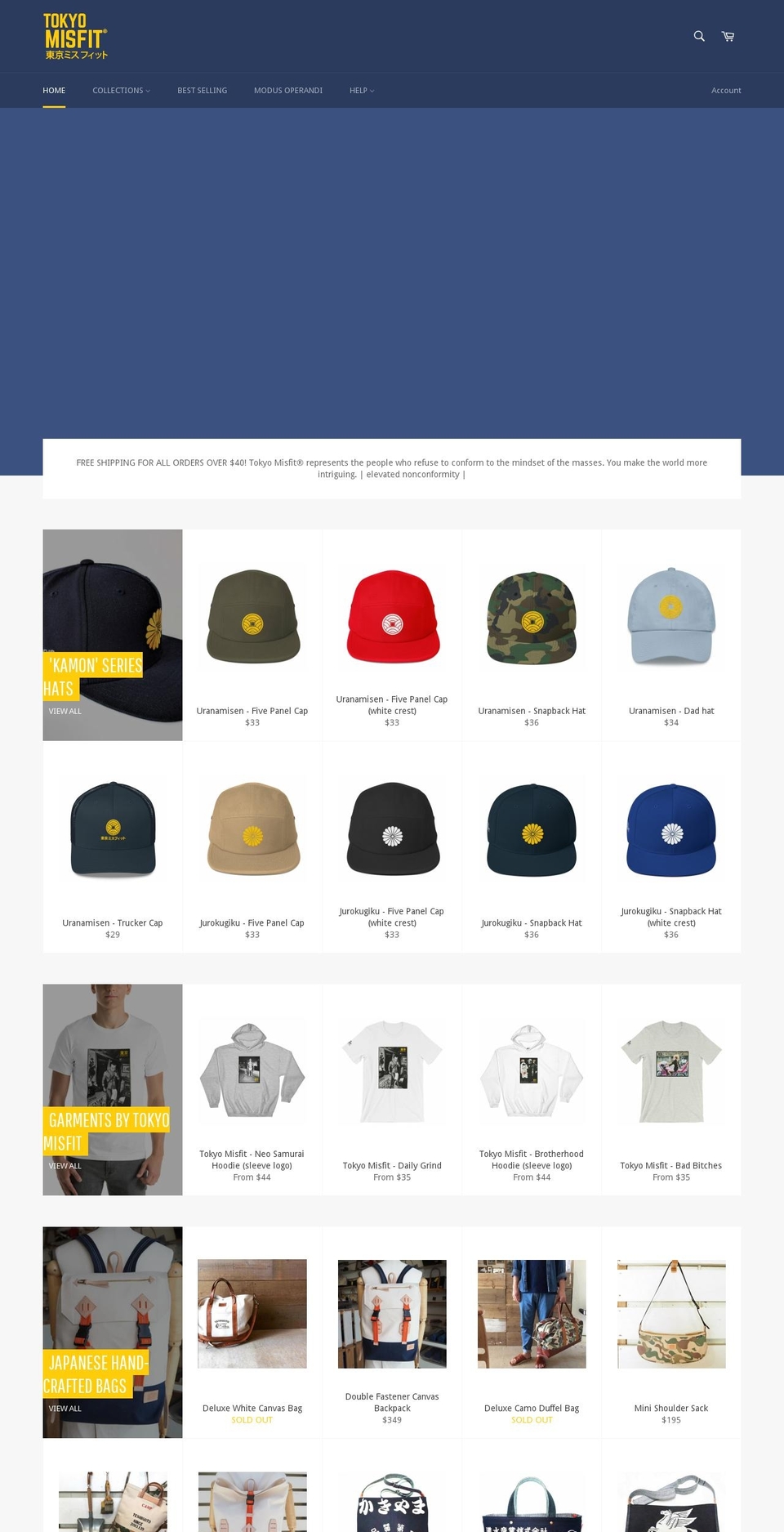 tokyomisfit.com — Shopify storefront screenshot