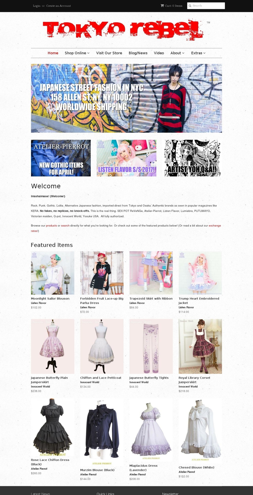 tokyorebel.com shopify website screenshot