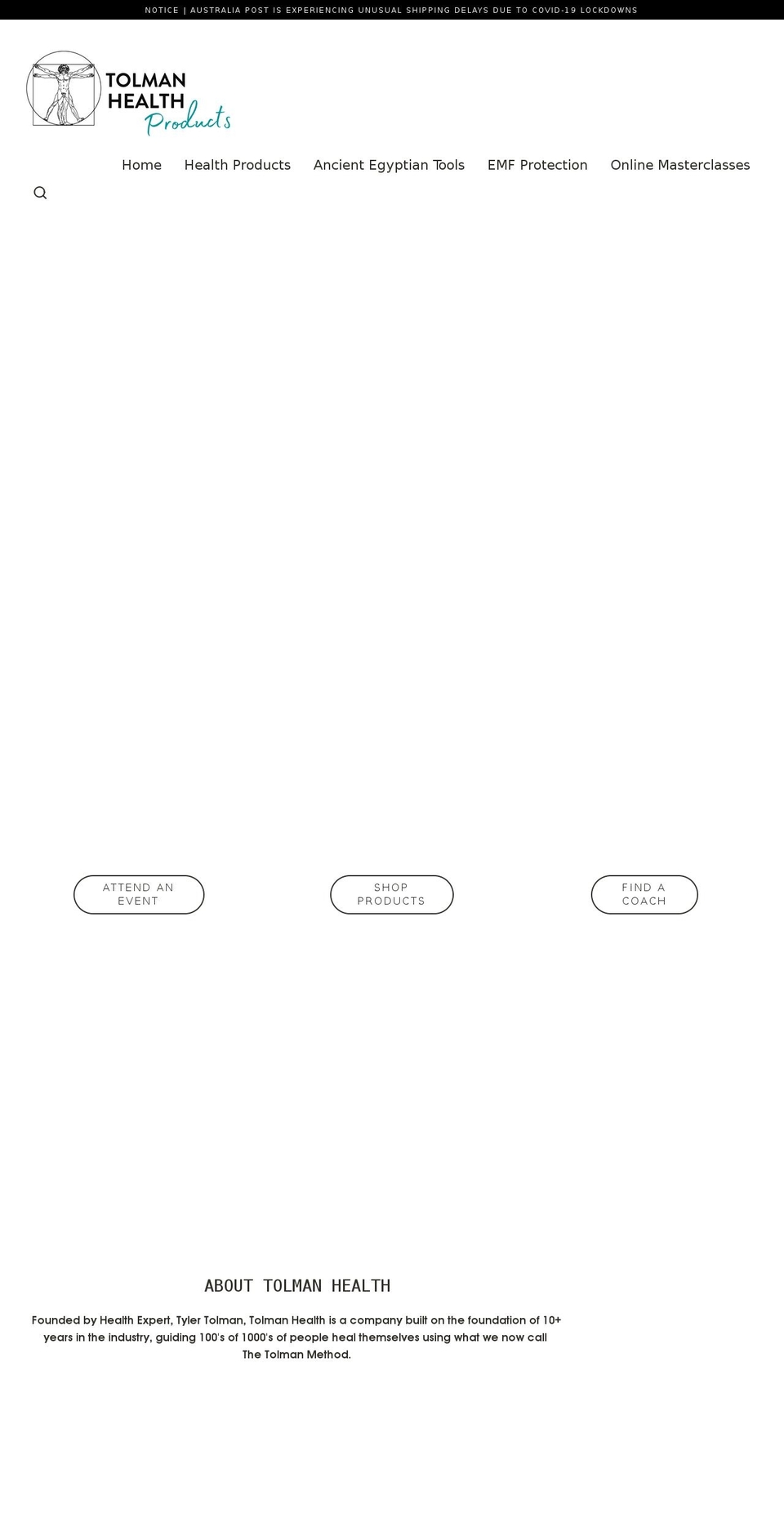 tolmanhealth.com shopify website screenshot