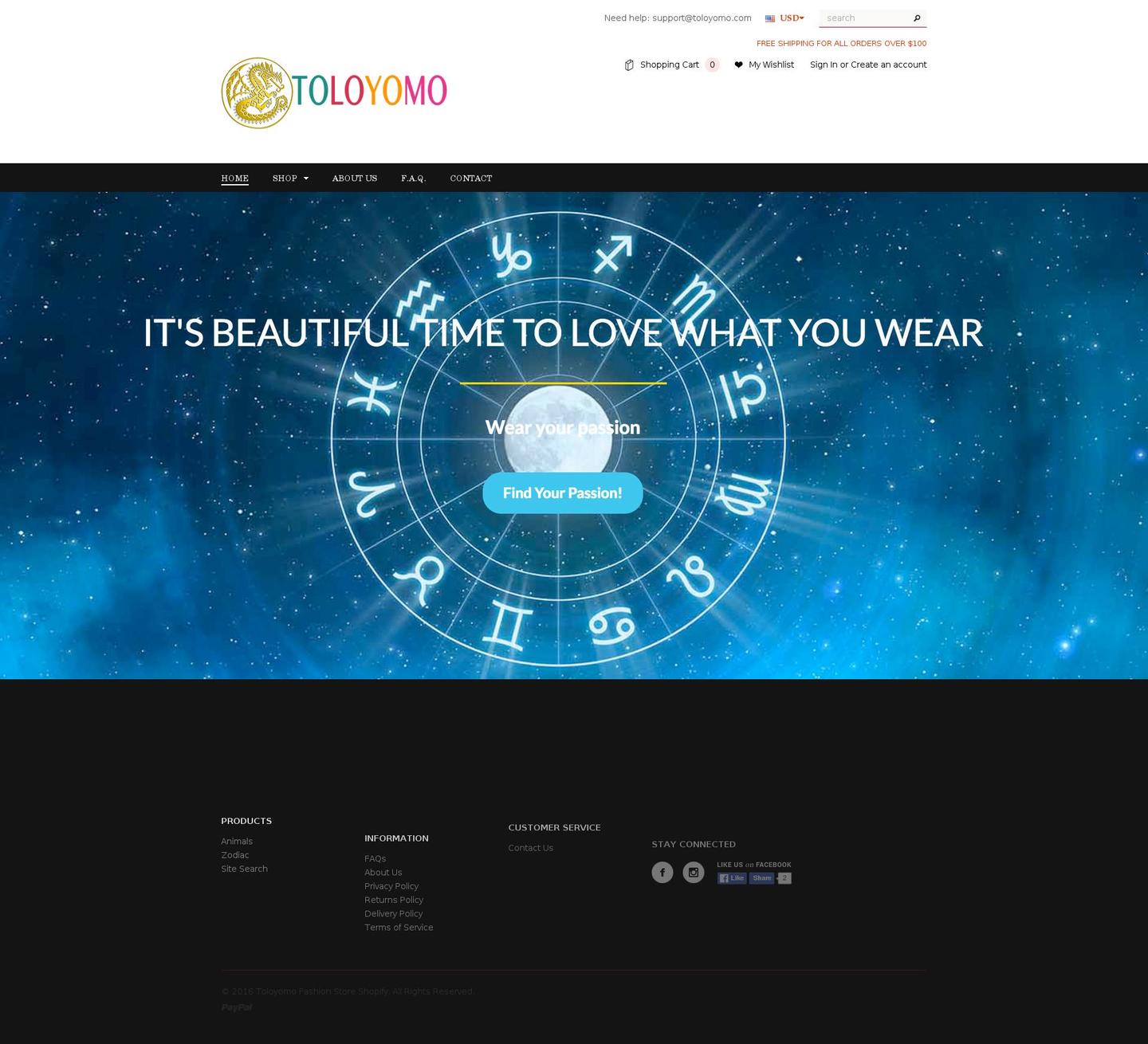 toloyomo.com shopify website screenshot