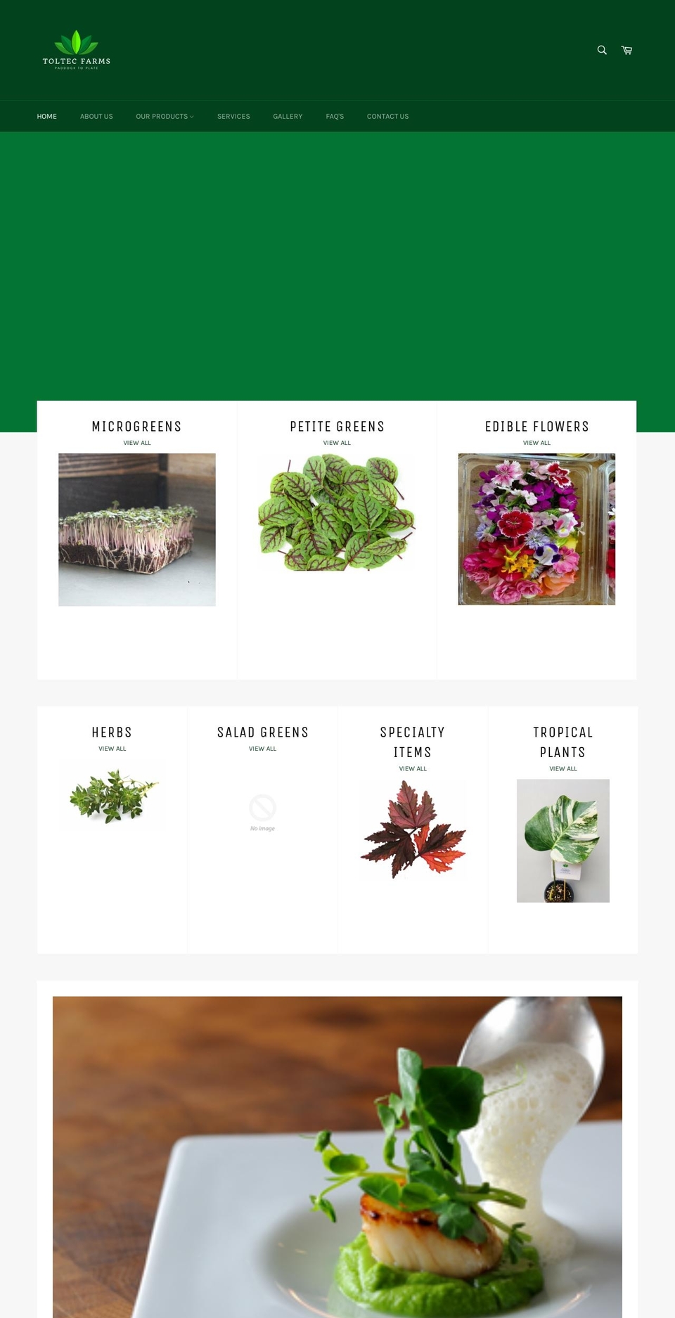 toltecfarms.com — Shopify storefront screenshot