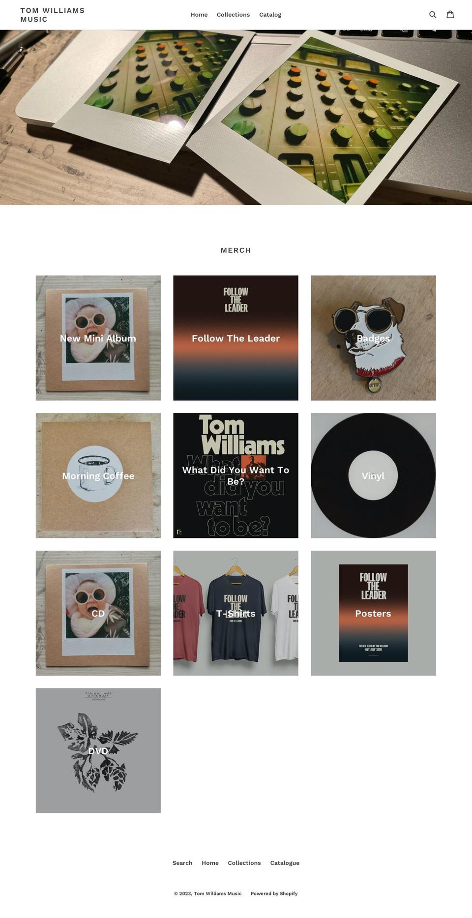tom-williams-music.myshopify.com shopify website screenshot