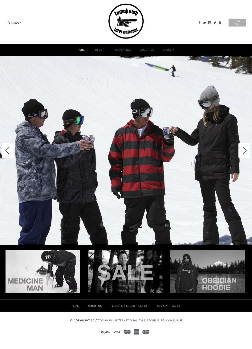 tomahawkinternational.com shopify website screenshot