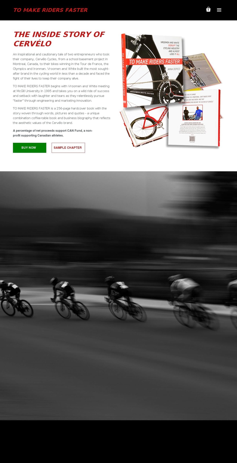 tomakeridersfaster.com shopify website screenshot