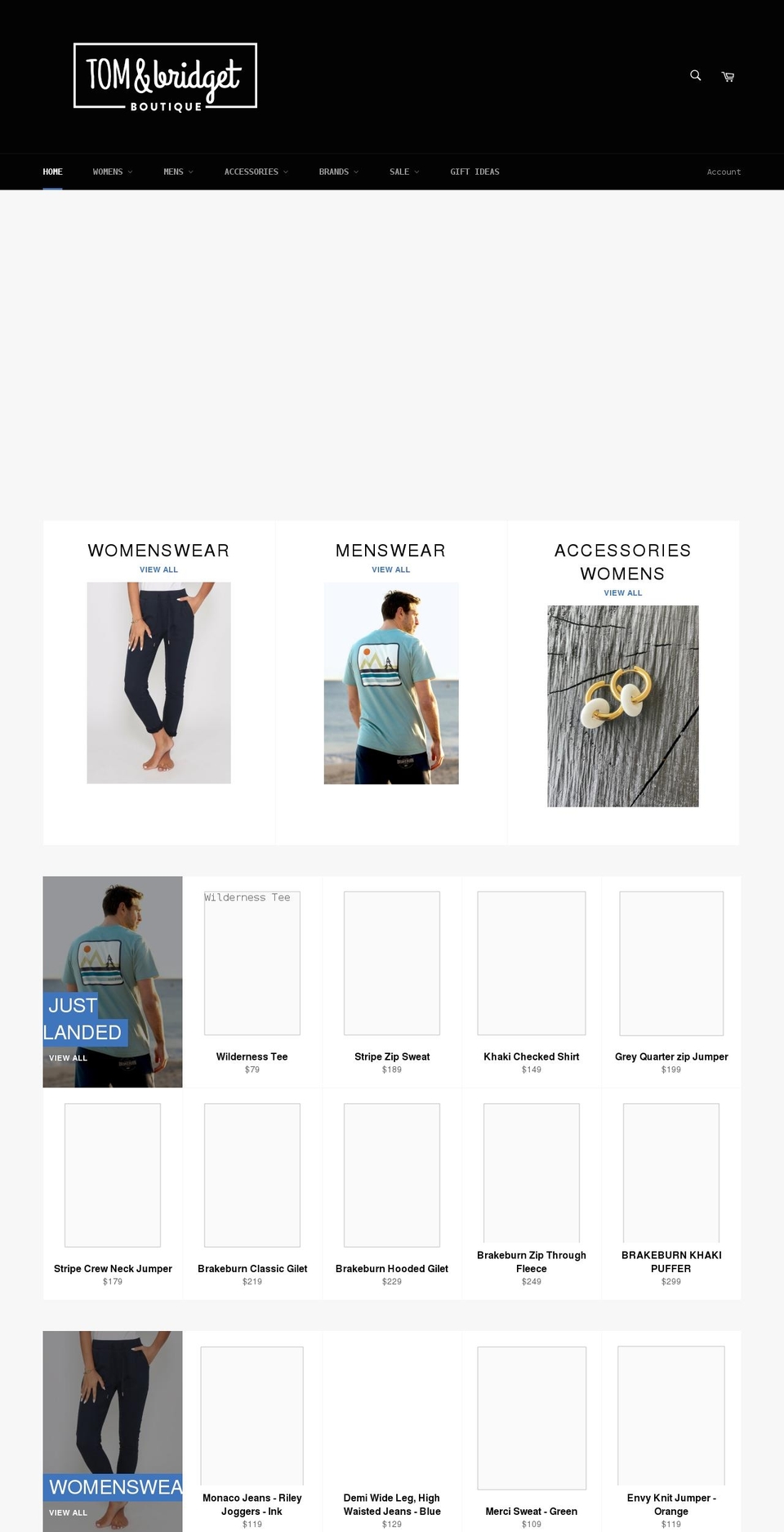 tomandbridget.co.nz shopify website screenshot