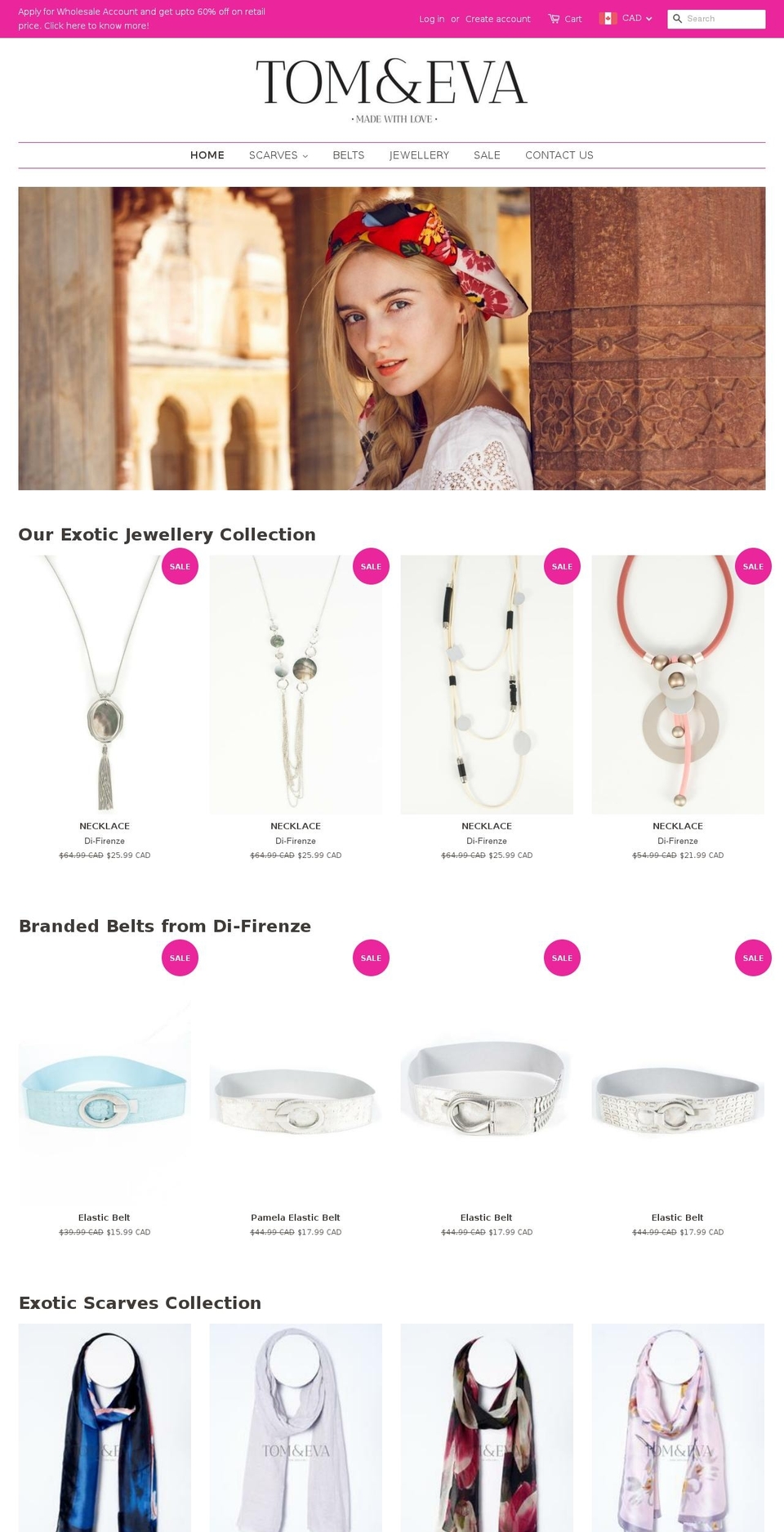 tomandeva.com — Shopify storefront screenshot