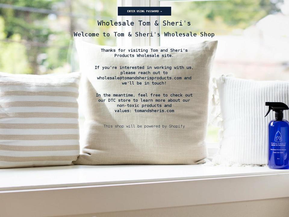tomandsheriswholesale.com shopify website screenshot
