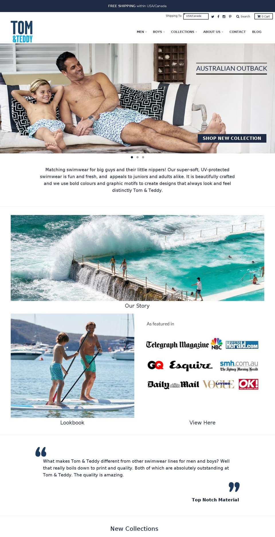 tomandteddy.com shopify website screenshot