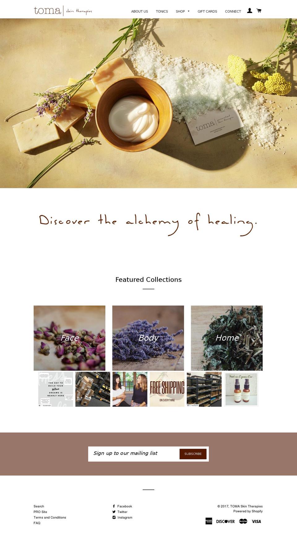 tomaskintherapies.com shopify website screenshot
