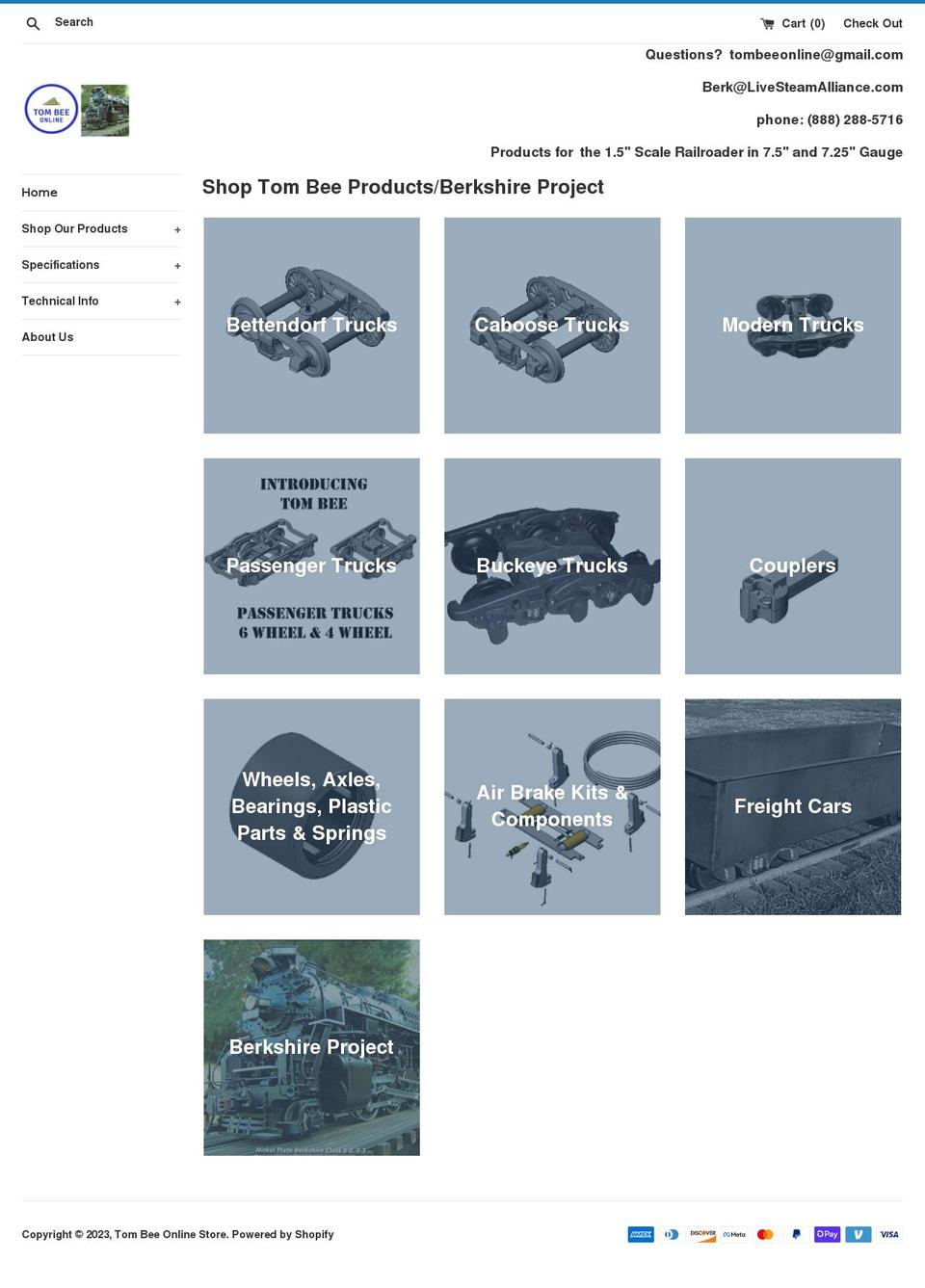 tombeeonline.com — Shopify storefront screenshot