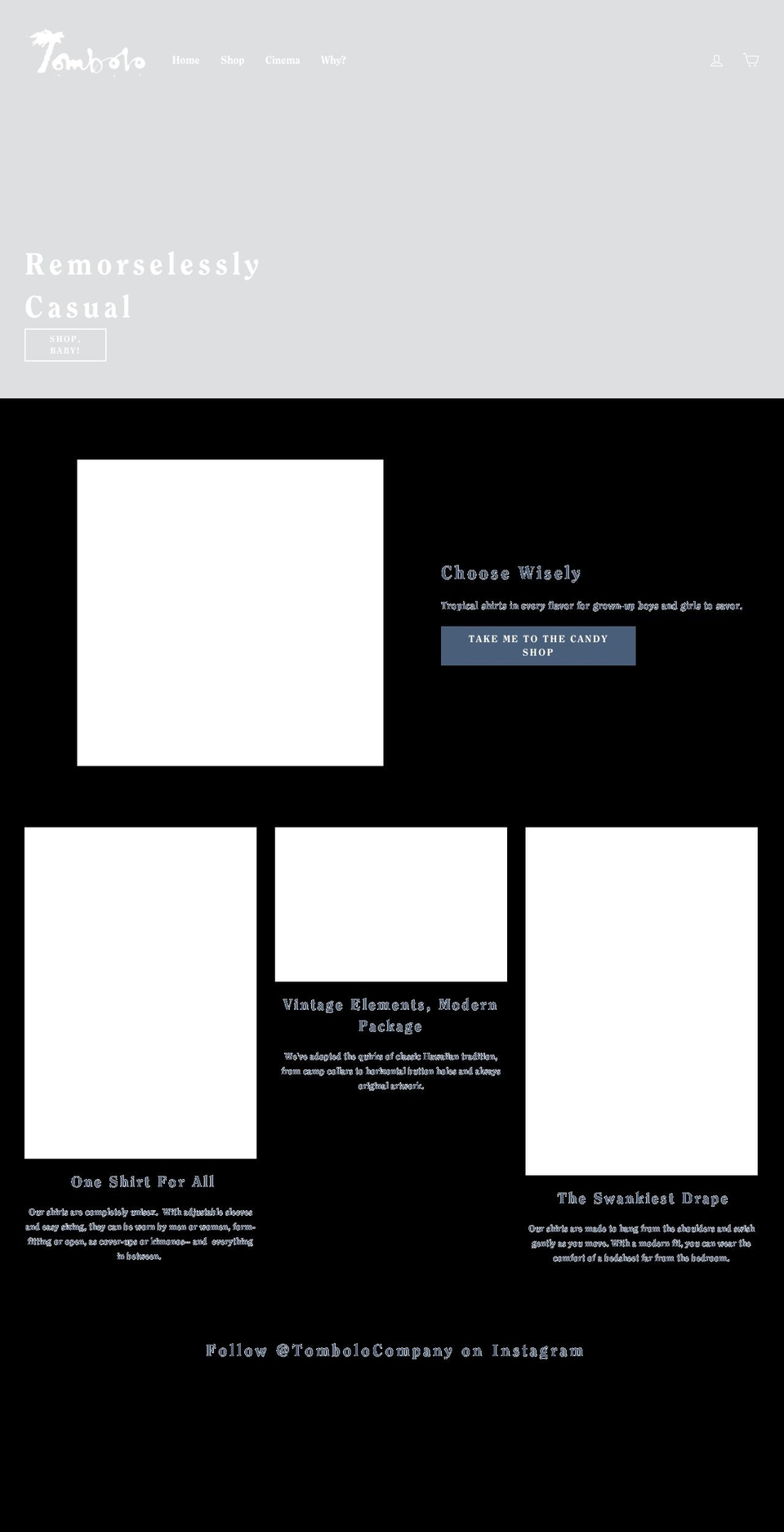 tombolocompany.com shopify website screenshot